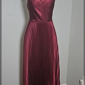 Sequin Hearts Red Pleated Halter Gown for Prom